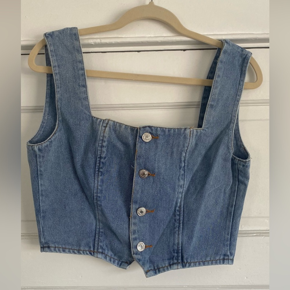 Denim Blue Crop Top